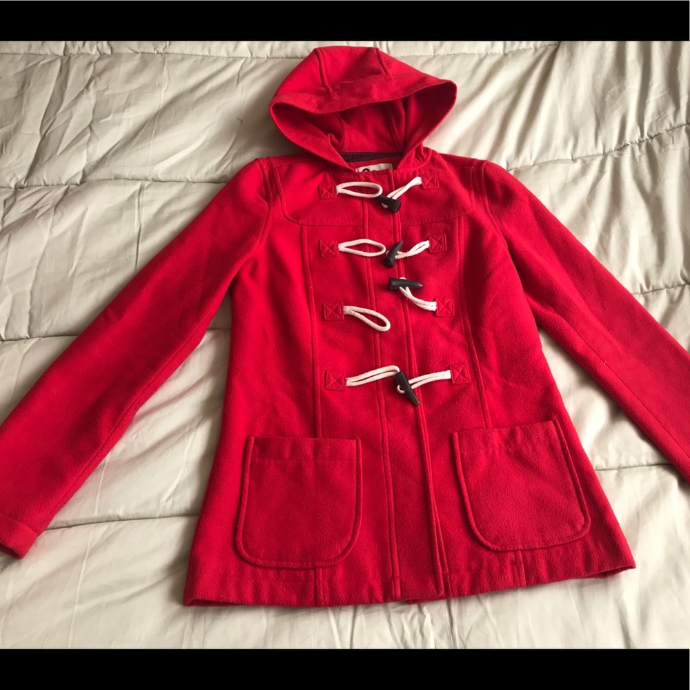 SO red pea coat